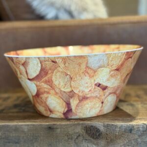 Vintage 2005 Melamine Potato Chip Patterned Chip Bowl